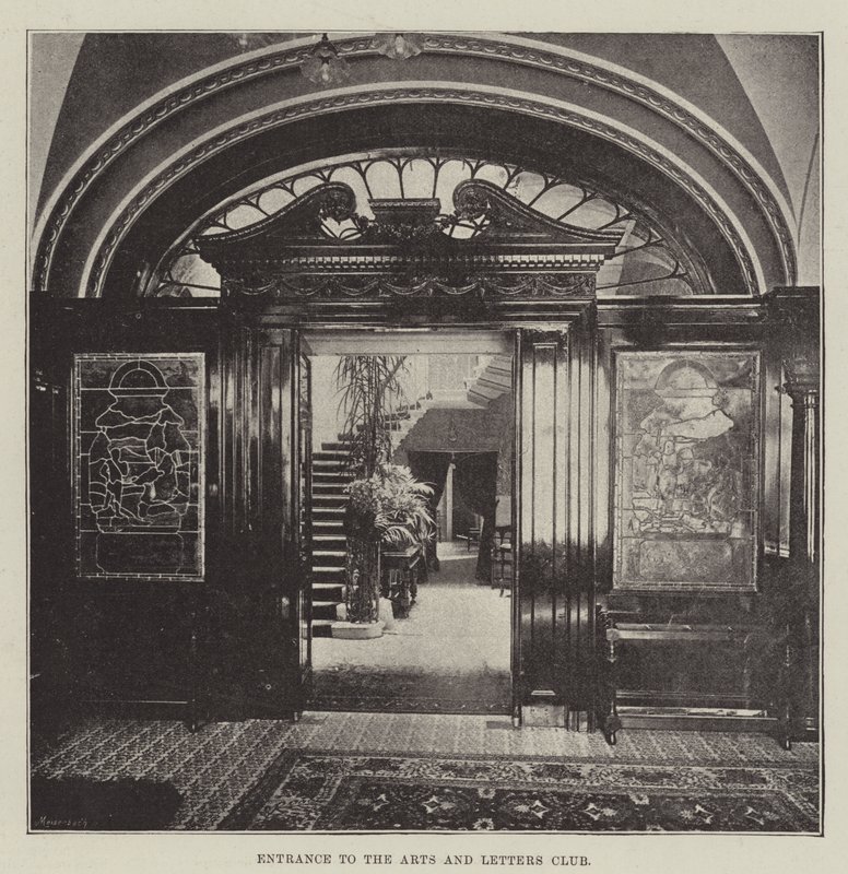 Ingang van de Arts and Letters Club door English Photographer