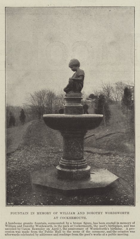 Fontein ter nagedachtenis aan William en Dorothy Wordsworth in Cockermouth door English Photographer