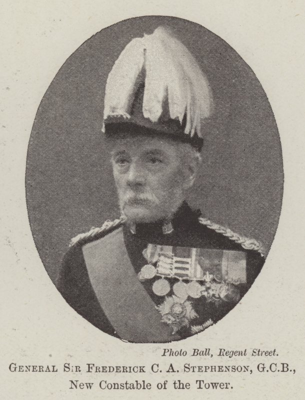 Generaal Sir Frederick C A Stephenson, GCB, Nieuwe Constable van de Toren door English Photographer