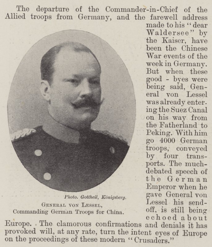 Generaal von Lessel, bevelhebber van Duitse troepen voor China door English Photographer