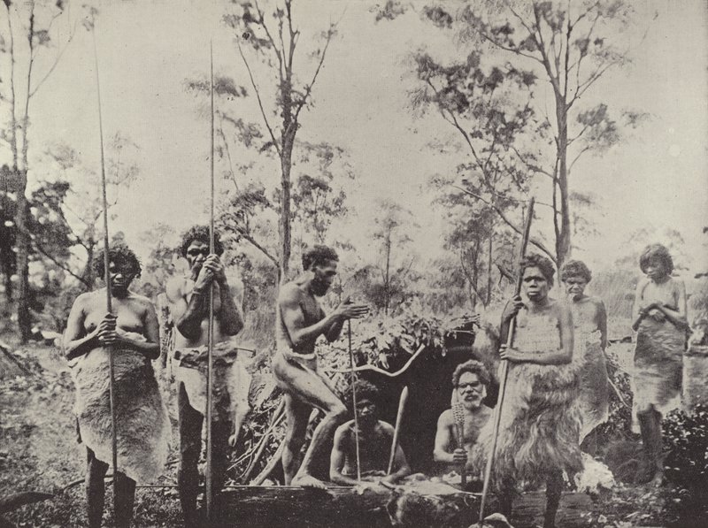 Groep van Queensland Aboriginals door English Photographer
