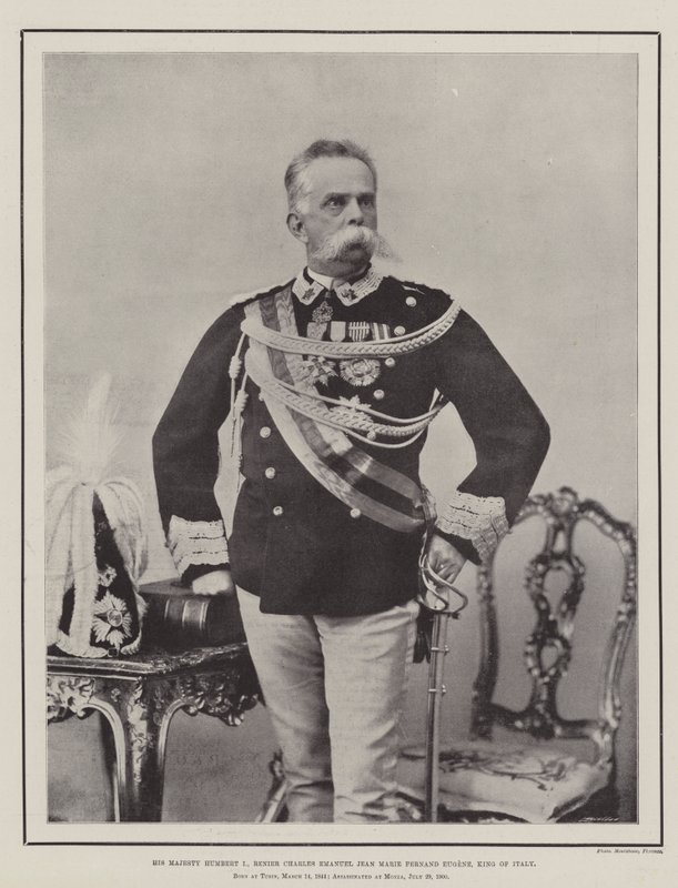 Zijne Majesteit Humbert I, Renier Charles Emanuel Jean Marie Fernand Eugene, Koning van Italië door English Photographer