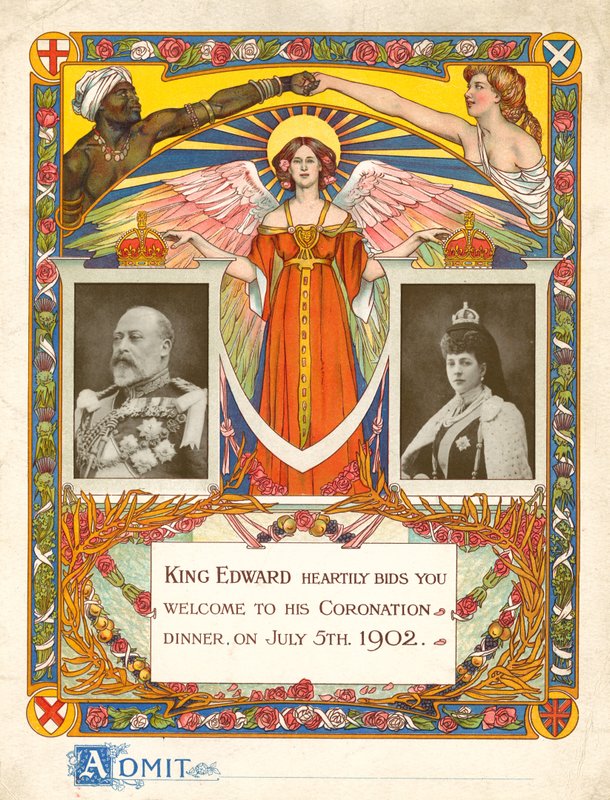 Uitnodiging voor het kroningsdiner van Koning Edward VII op 5 juli 1902 door English Photographer