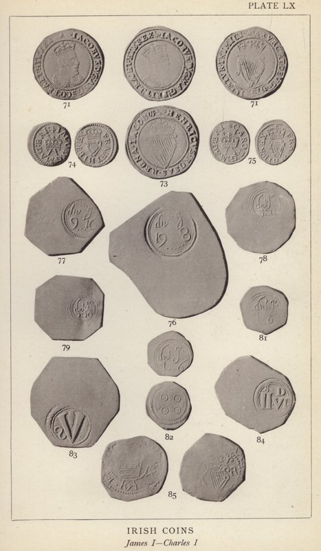 Ierse Munten, James I, Charles I door English Photographer