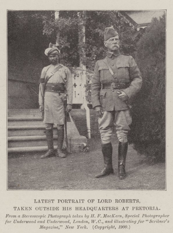 Laatste portret van Lord Roberts, genomen buiten zijn hoofdkwartier in Pretoria door English Photographer