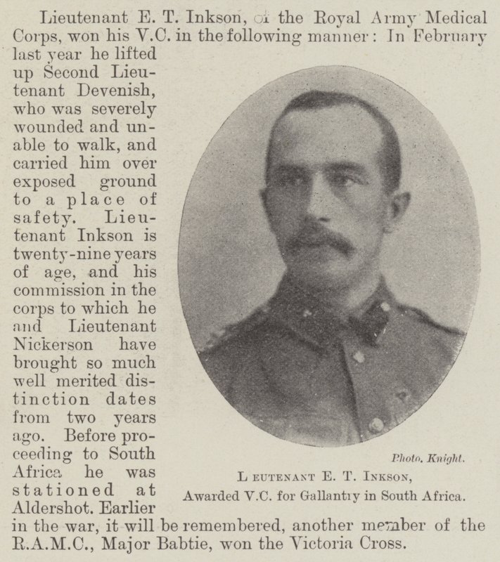 Luitenant E T Inkson, onderscheiden met VC voor moed in Zuid-Afrika door English Photographer