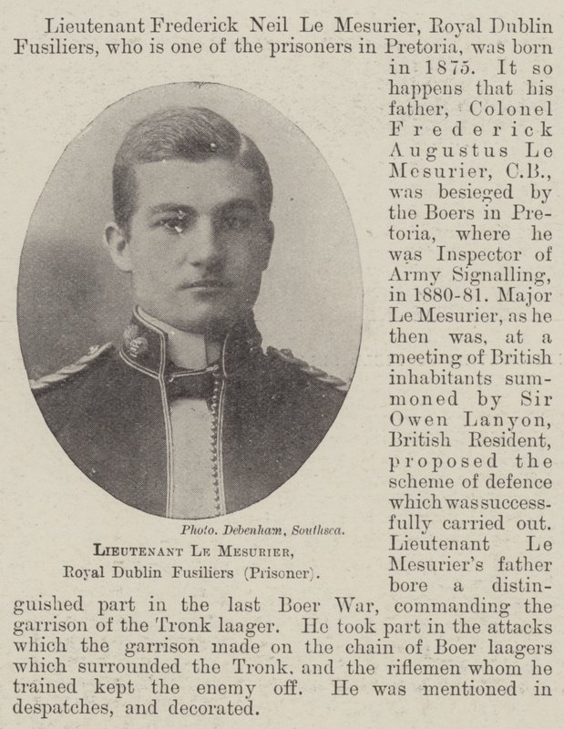 Luitenant Le Mesurier, Royal Dublin Fusiliers (Gevangene) door English Photographer