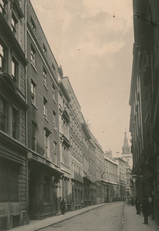 Lombard Street, Londen; foto; gedateerd juni 1885 door English Photographer