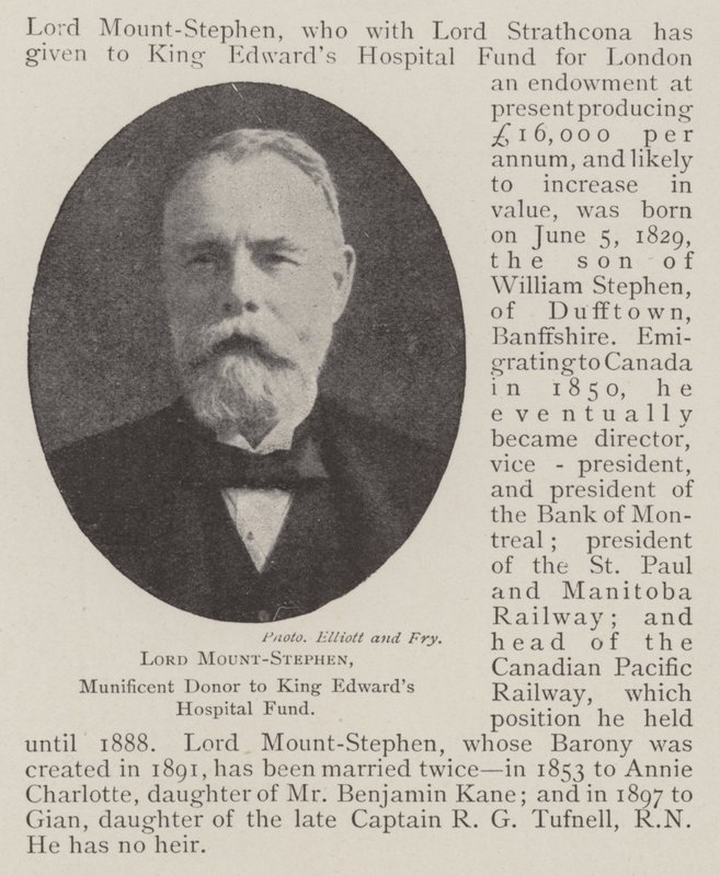 Lord Mount-Stephen, Gulle Donateur aan het King Edwards Hospital Fund door English Photographer