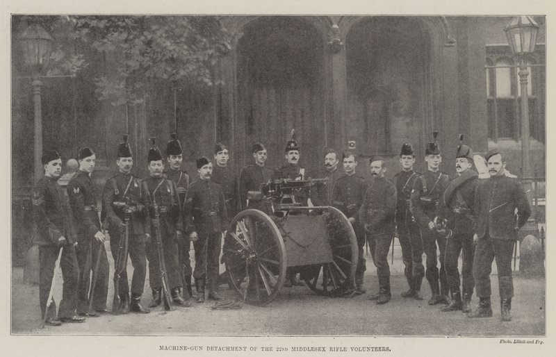 Machinegeweerafdeling van de 22e Middlesex Rifle Volunteers door English Photographer