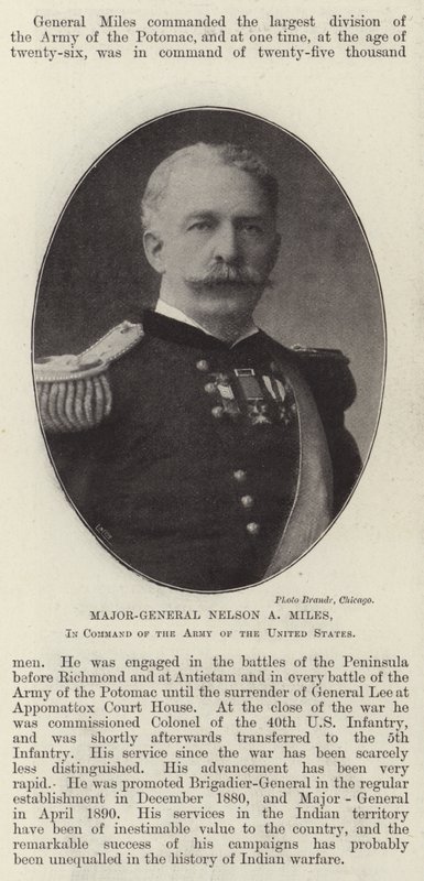 Generaal-majoor Nelson A Miles, bevelhebber van het leger van de Verenigde Staten door English Photographer