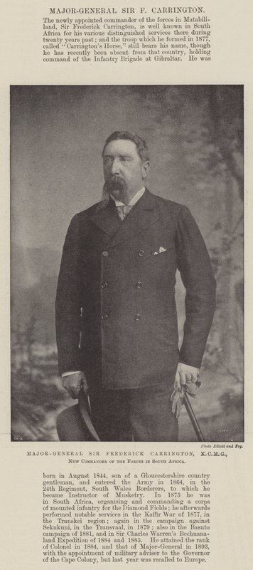 Generaal-majoor Sir Frederick Carrington, KCMG, nieuwe commandant van de strijdkrachten in Zuid-Afrika door English Photographer