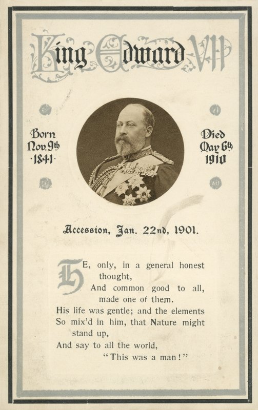 Herdenkingskaart, Koning Edward VII door English Photographer