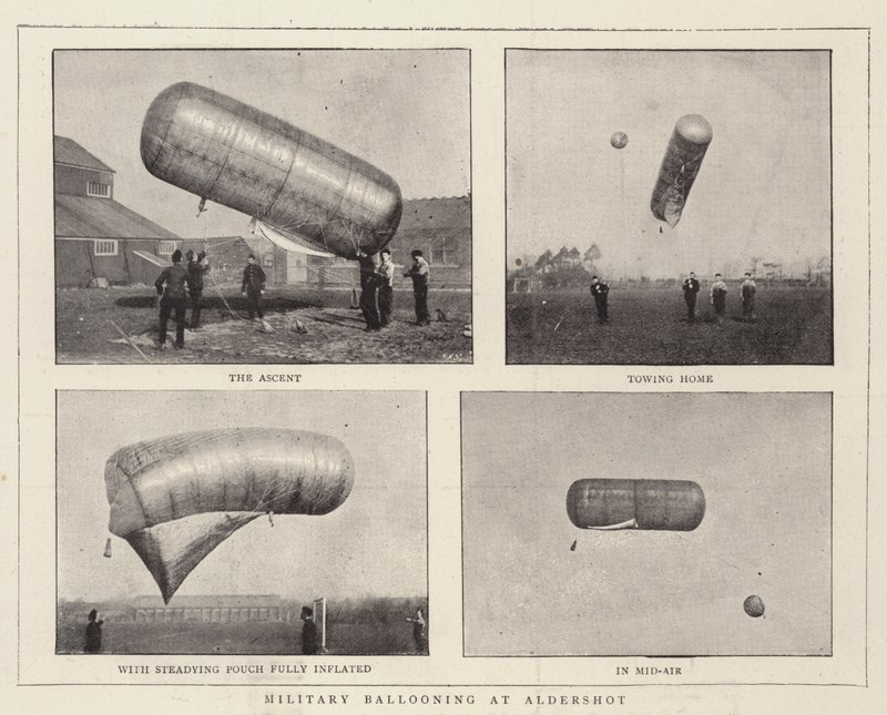 Militair ballonvaren in Aldershot door English Photographer