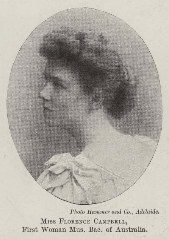 Mevrouw Florence Campbell, eerste vrouwelijke bachelor in muziek van Australië door English Photographer