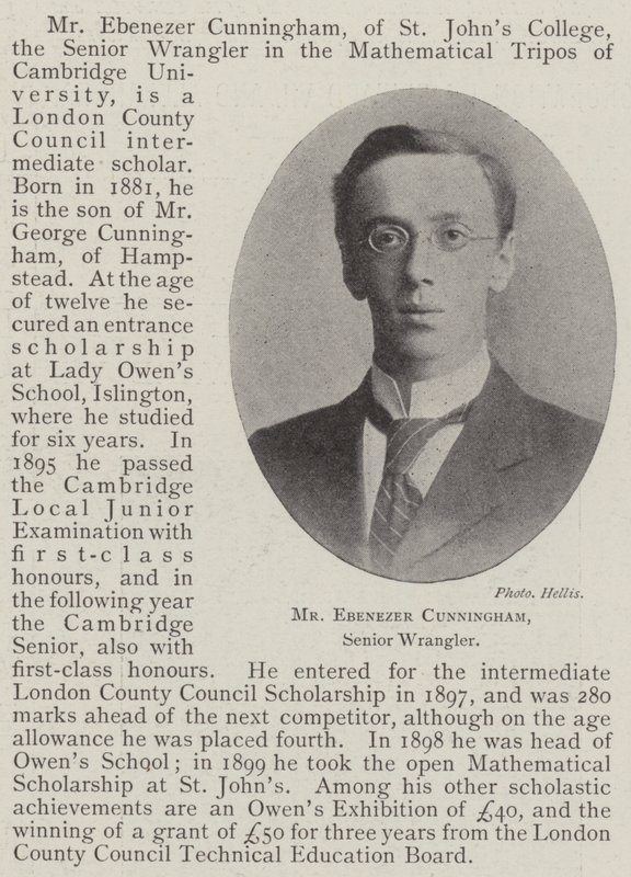 Mr Ebenezer Cunningham, Senior Wrangler door English Photographer