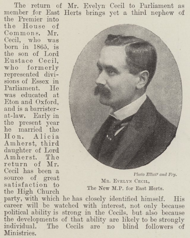 Mr Evelyn Cecil, de Nieuwe MP voor East Herts door English Photographer