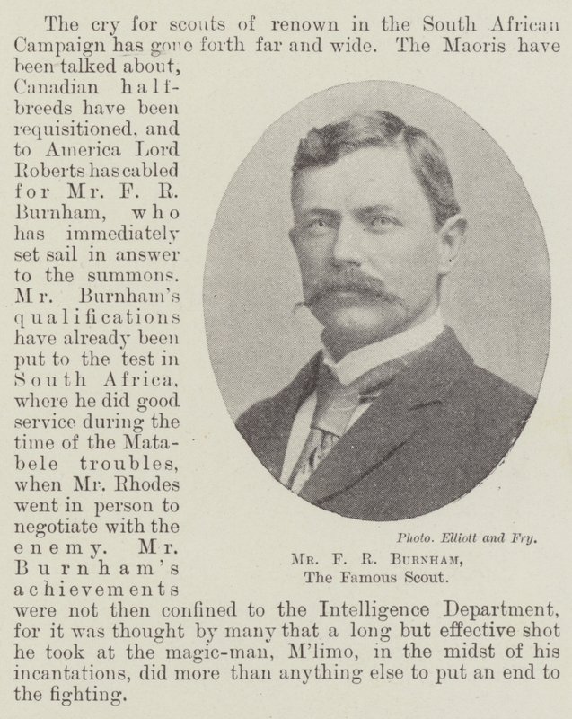 De heer F.R. Burnham, de beroemde verkenner door English Photographer