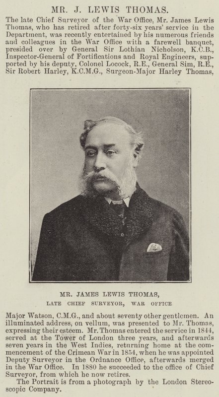 De heer James Lewis Thomas, voormalig hoofdinspecteur, Ministerie van Oorlog door English Photographer