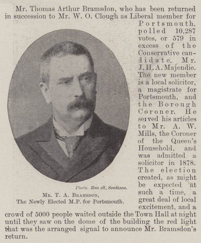 Mr. T A Bramsdon, de nieuw gekozen parlementslid voor Portsmouth door English Photographer