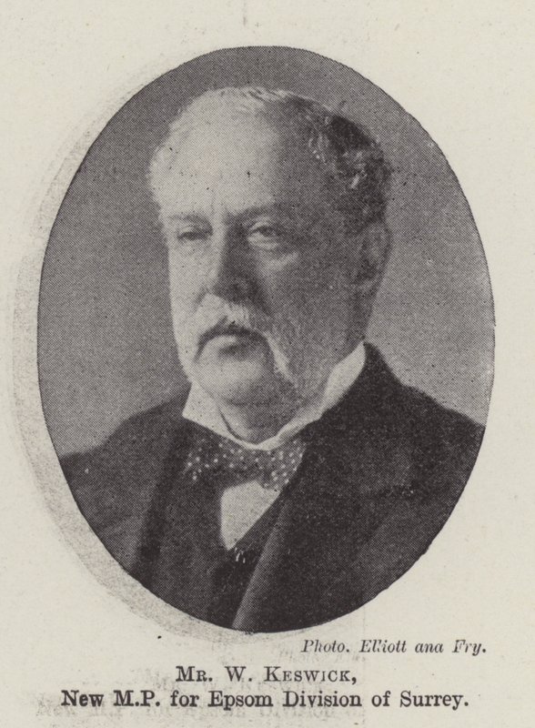 Mr W Keswick, nieuw parlementslid voor Epsom Division van Surrey door English Photographer