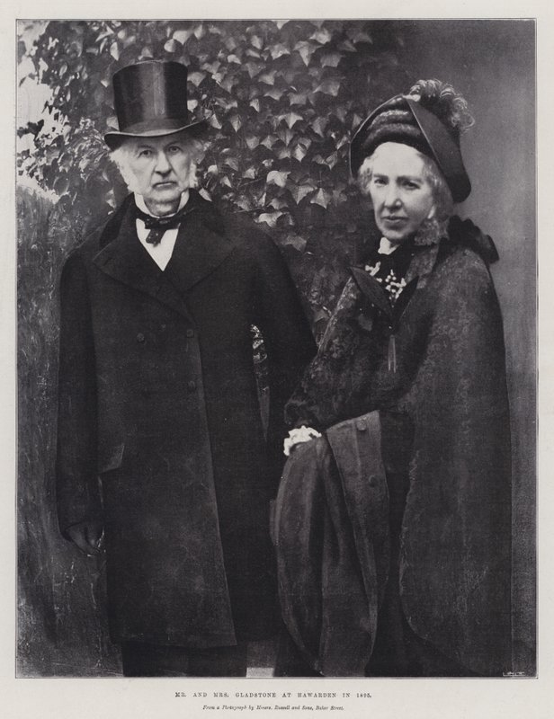 Meneer en mevrouw Gladstone in Hawarden in 1895 door English Photographer