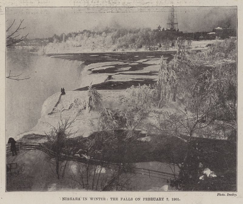 Niagara in de Winter, de Watervallen op 7 februari 1901 door English Photographer