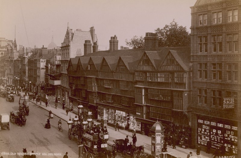 Oude huizen, Staple Inn, Holborn door English Photographer
