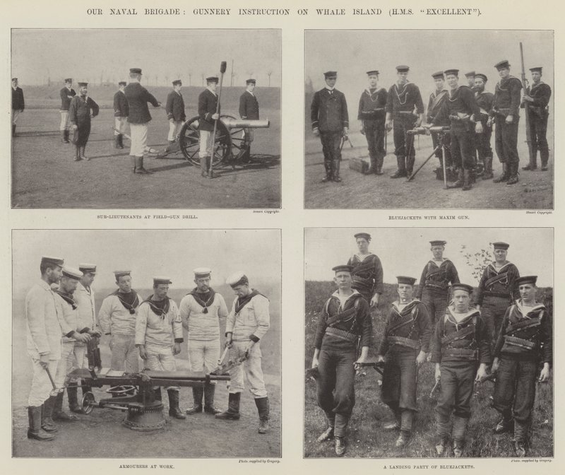 Onze Marinebrigade, Schietinstructie op Whale Island (HMS Excellent) door English Photographer
