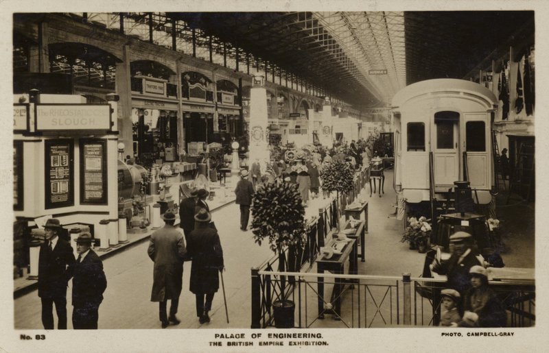 Paleis van Techniek op de British Empire Exhibition, gehouden in Wembley, Middlesex in 1924 en 1925 door English Photographer