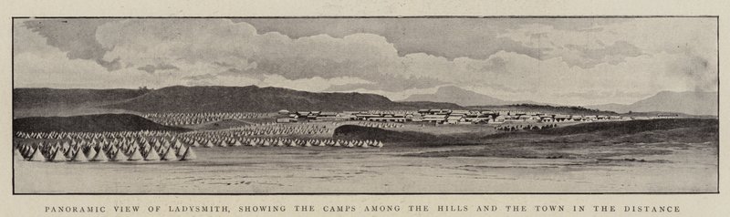 Panoramisch Uitzicht op Ladysmith, met de Kampen tussen de Heuvels en de Stad in de Verte door English Photographer