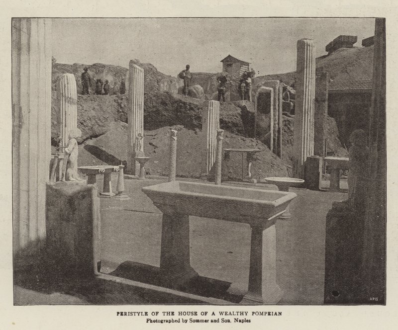 Peristilium van het Huis van een Rijke Pompeiaan door English Photographer