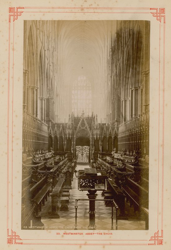 Ansichtkaart van het koor van Westminster Abbey door English Photographer