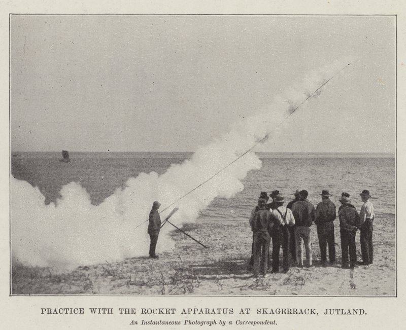 Oefening met het raketapparaat bij Skagerrack, Jutland door English Photographer