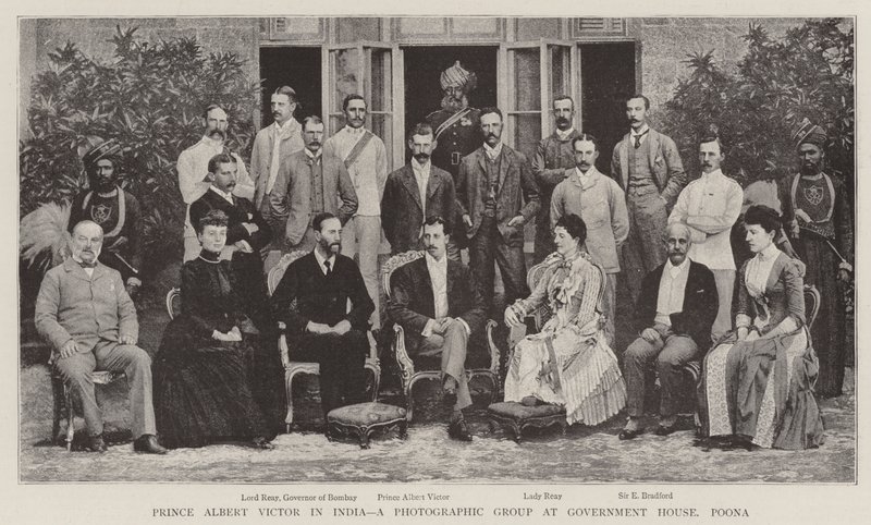 Prins Albert Victor in India, een Fotografische Groep in het Regeringshuis, Poona door English Photographer