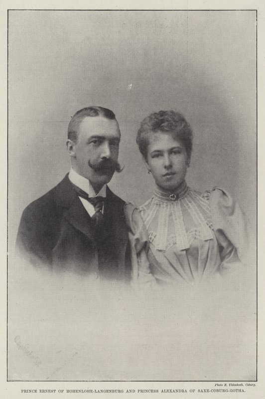 Prins Ernst van Hohenlohe-Langenburg en Prinses Alexandra van Saksen-Coburg-Gotha door English Photographer