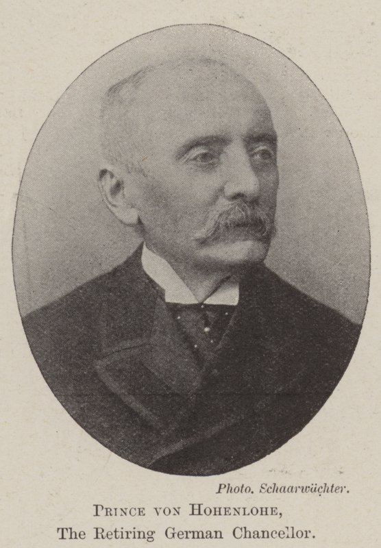 Prins von Hohenlohe, de aftredende Duitse kanselier door English Photographer