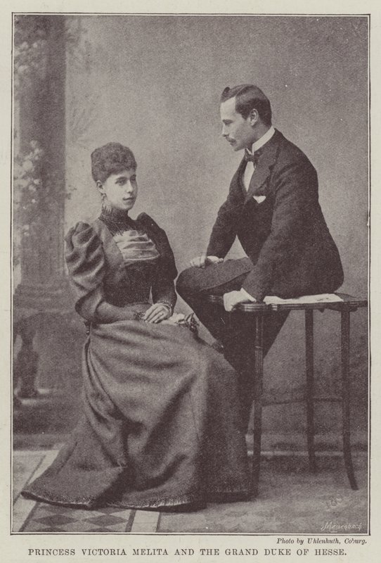 Prinses Victoria Melita en de Groothertog van Hessen door English Photographer
