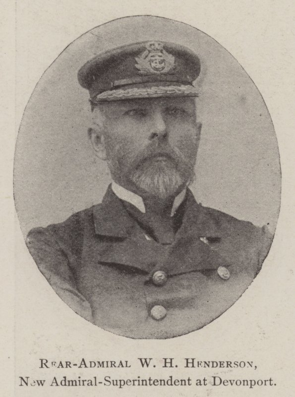 Vice-admiraal W H Henderson, nieuwe admiraal-superintendent in Devonport door English Photographer