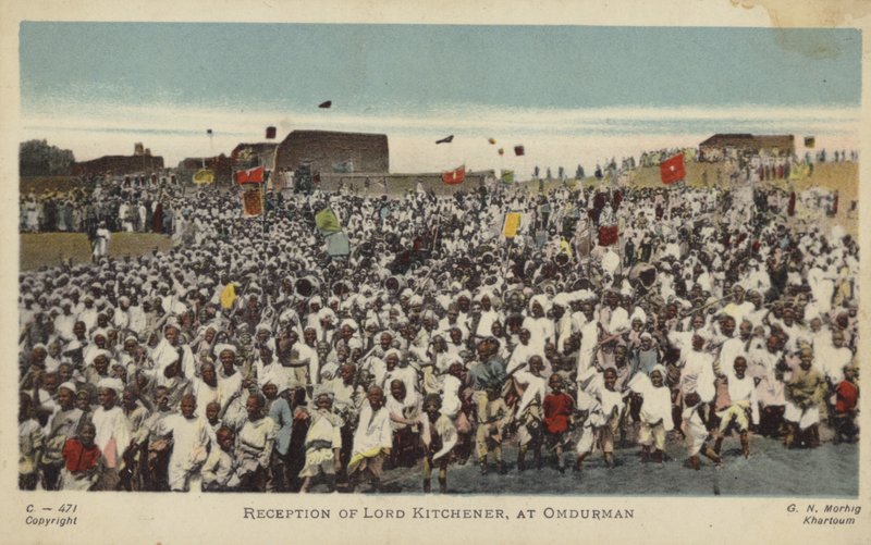 Ontvangst van Lord Kitchener, in Omdurman, ca. 1898 door English Photographer