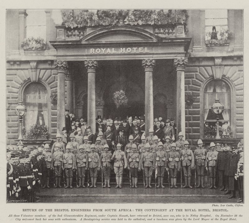 Terugkeer van de Bristol Engineers uit Zuid-Afrika, het contingent in het Royal Hotel, Bristol door English Photographer
