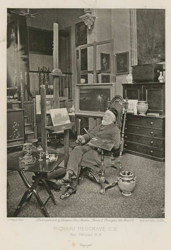 Richard Redgrave in zijn Hyde Park Gate Studio door English Photographer