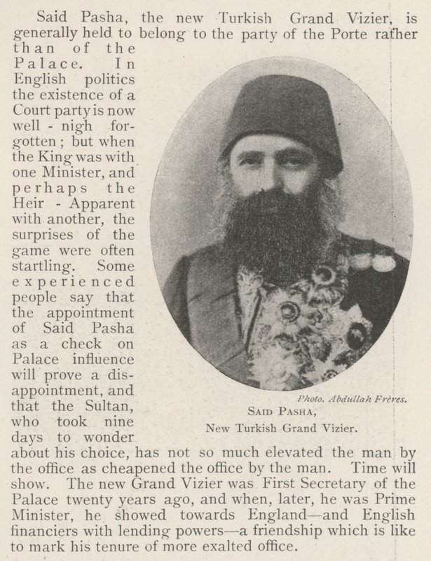 Said Pasha, nieuwe Turkse grootvizier door English Photographer