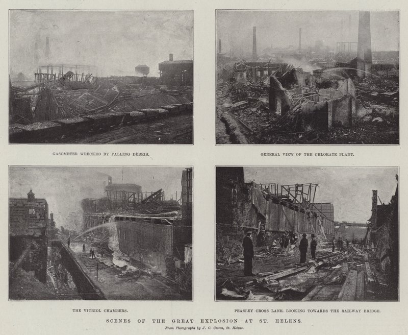 Scènes van de grote explosie in St Helens door English Photographer