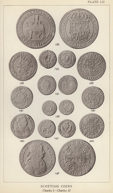 Schotse munten, Charles I, Charles II door English Photographer