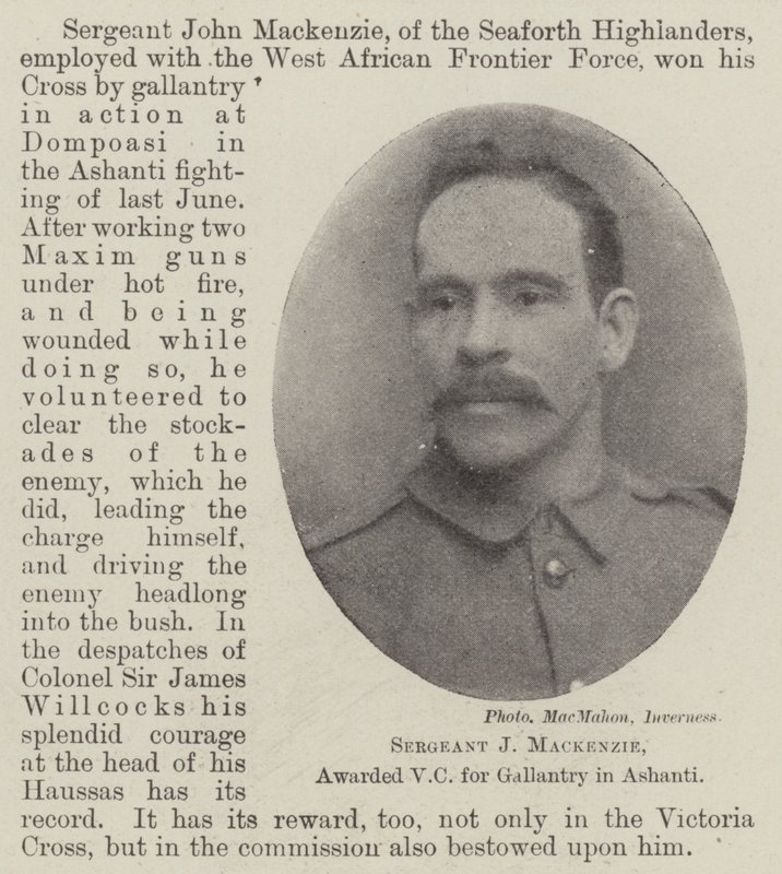 Sergeant J Mackenzie, onderscheiden met VC voor moed in Ashanti door English Photographer