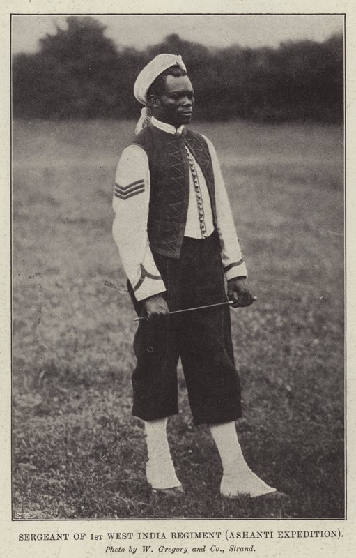 Sergeant van het 1e West-Indische Regiment, Ashanti-expeditie door English Photographer