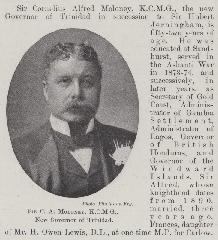 Sir C A Moloney, KCMG, nieuwe gouverneur van Trinidad door English Photographer