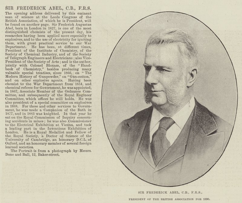 Sir Frederick Abel, CB, FRS, voorzitter van de British Association voor 1890 door English Photographer