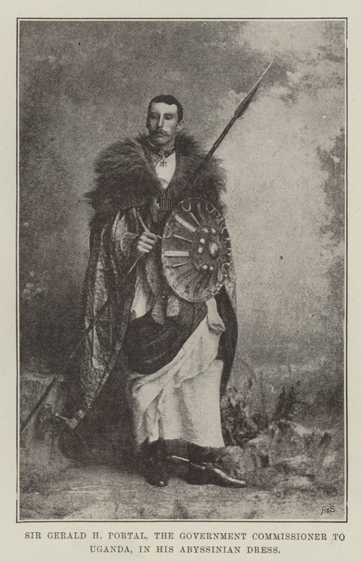 Sir Gerald H Portal, de regeringscommissaris naar Oeganda, in zijn Abessijnse kleding door English Photographer